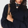 Trenchcoat met afneembare capuchon met strass-steentjes