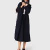 Trenchcoat met afneembare capuchon met strass-steentjes