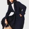 Trenchcoat met afneembare capuchon met strass-steentjes