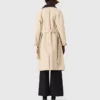 Trenchcoat met contrasterende mouwen en kraag