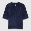 Trui met ronde hals en strass