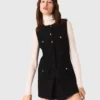 Tweed jumpsuit met strass-steentjes