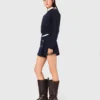 Tweed short met contrasterende tailleband