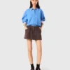 Tweed short met elastische tailleband