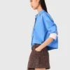 Tweed short met elastische tailleband
