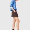 Tweed short met elastische tailleband