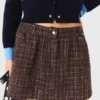 Tweed short met elastische tailleband
