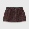 Tweed short met elastische tailleband