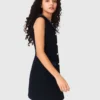 Tweedjurk met denimdetails