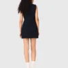 Tweedjurk met denimdetails