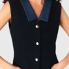 Tweedjurk met denimdetails