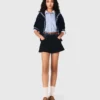Tweedshort met denimdetails