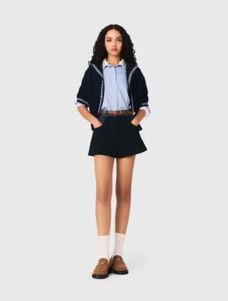 Tweedshort met denimdetails