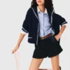Tweedshort met denimdetails