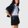Tweedshort met denimdetails