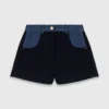 Tweedshort met denimdetails