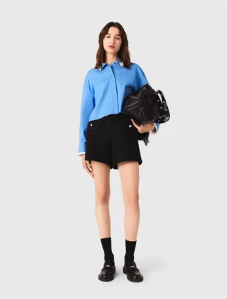 Tweedshort met strass