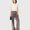 Tweedvest met parelrand