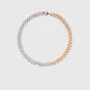 Tweekleurige ketting met schakels van strass