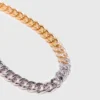 Tweekleurige ketting met schakels van strass