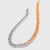 Tweekleurige ketting met schakels van strass