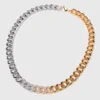 Tweekleurige ketting met schakels van strass