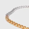 Tweekleurige ketting met schakels van strass