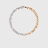 Tweekleurige ketting met schakels van strass