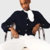 Vest met geborduurde kraag