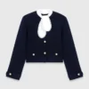 Vest met geborduurde kraag