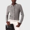 Vest met kraag met strass-steentjes