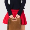 M Bag met franjes van suède