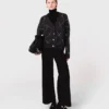 Vest met ruitmotief en strass