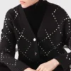 Vest met ruitmotief en strass