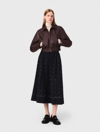Vintage leren cropped jasje