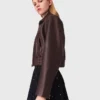 Vintage leren cropped jasje