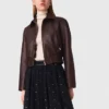 Vintage leren cropped jasje