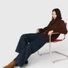 Wide jeans met opgestikte zakken