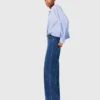 Wide jeans met strass-steentjes