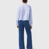 Wide jeans met strass-steentjes