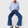 Wide jeans met strass-steentjes