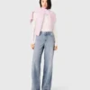 Wide-leg jeans met all-over strass