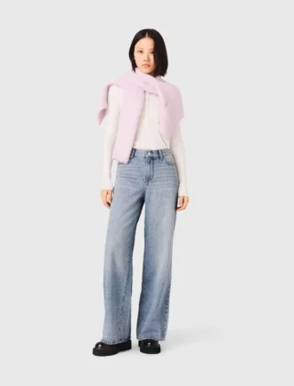 Wide-leg jeans met all-over strass