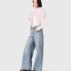 Wide-leg jeans met all-over strass
