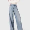 Wide-leg jeans met all-over strass