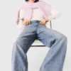 Wide-leg jeans met all-over strass