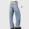 Wide-leg jeans met all-over strass