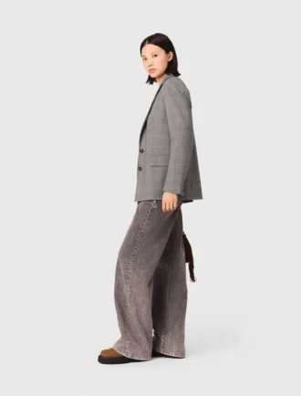 Wijd uitlopende jeans met kettingriem