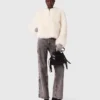 Wijd uitlopende jeans met kralen