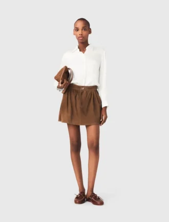 Witte zijden blouse